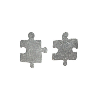 Jigsaw Puzzle Ear Studs Sterling Silver