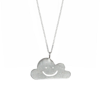 Smiley Cloud Necklace Sterling Silver