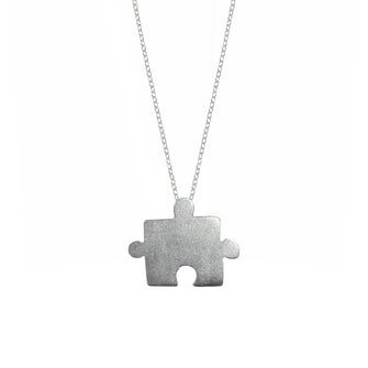 Jigsaw Puzzle Necklace Sterling Silver