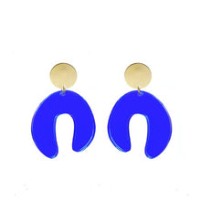 D Doodle Earrings in Blue Acrylic