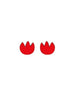 Tulip Handpainted Wooden Studs in Red Wood