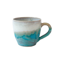 Turquoise & Cream Ceramic Coffee Mug