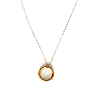 White and Gold Small Halo Necklace