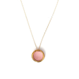 Pink and Gold Small Halo Necklace