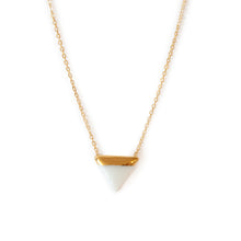 White Porcelain Triangle And Gold Necklace