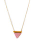 Pink Porcelain Triangle And Gold Necklace