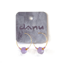 Purple Krobo Bead Glass Hoops