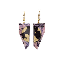 Purple/Gold/Black Coquette Batik Earrings