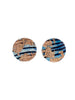 Ró Sgraffito Earrings in Lapis/Rose-Gold
