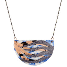 Blue/Pewter Shimmer/Rose-Gold/Black Bláth Batik Necklace