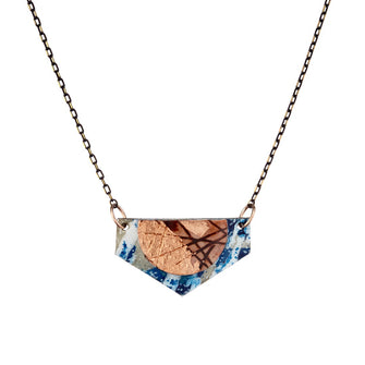 Batik Lorette Necklace in Blue/Rust/Rose-gold