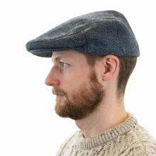 Irish Tweed Cap Grey Denim Herringbone