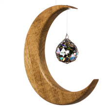 Artwood | Oak Large Moon Suncatcher | Crystal Sphere