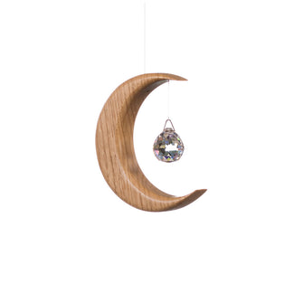 Artwood | Oak Small Moon Suncatcher | Crystal Sphere