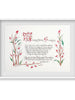 Red Walking With Grandma Calligraphy Print