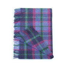 Large Irish Picnic Blanket Purple Pink and Green Tartan