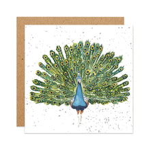 Peacock Watercolour Greeting Card