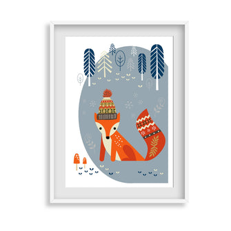 Winter fox in the woods DOVE GREY