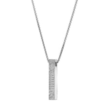 Metal & Lace Silver Bar Necklace