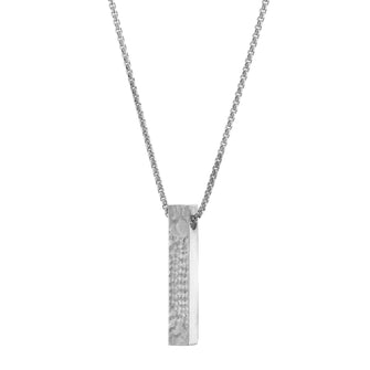 Metal & Lace Silver Bar Necklace